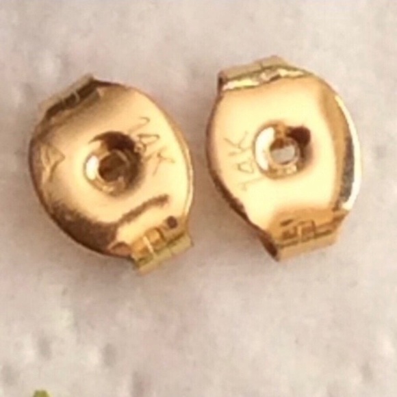 14K Gold Natural South Sea Pearl Stud Earrings - Picture 2 of 2